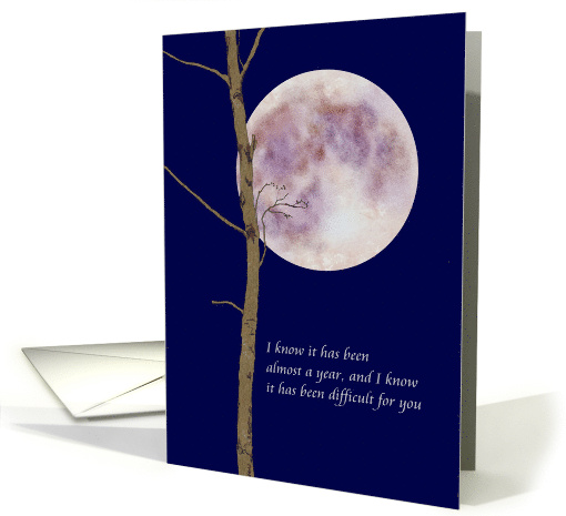 Anniversary Remembrance Almost A Year Moon In Night Sky card (1937232)