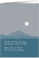 Loss of Husband Sympathy Full Moon in Night Sky Mountain Silhouette