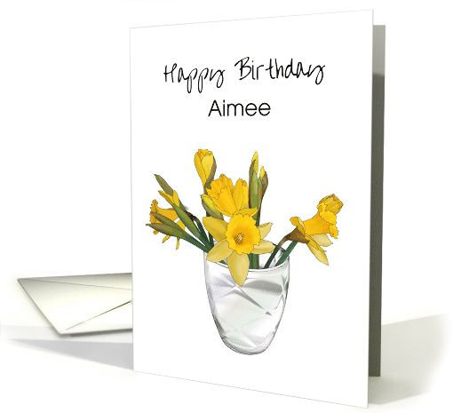 Daffodils in a Crystal Vase Custom Birthday card (1976548)