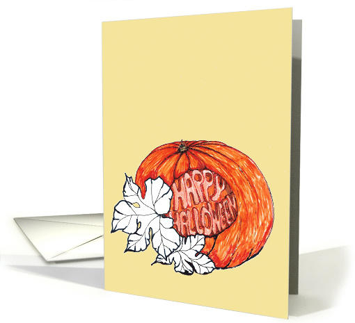 Halloween Pumpkin Greetings Carved Pumpkin card (851681)