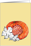 Halloween Pumpkin Greetings Carved Pumpkin card