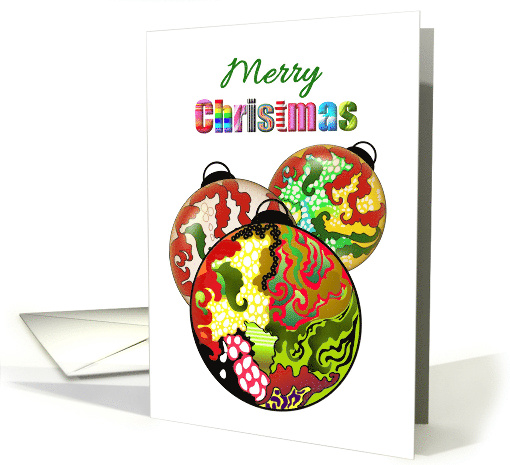 Merry Christmas Colorful Baubles card (852985)