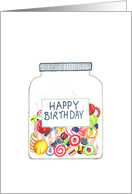 Happy Birthday Hand Drawn Jar Of Sweets card