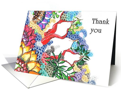 Thank You Friend Hand Drawn Abstract Coral Reef card (853404)