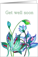 Get Well Feel Better Hand Drawn Abstract Florals card