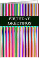 Happy Birthday Lots Of Colorful Stripes card