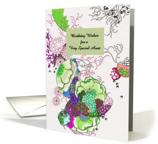 Birthday for Aunt Colorful Floral Spheres card (857868)
