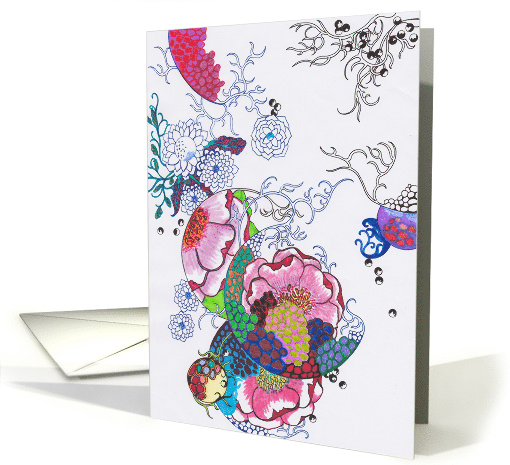 Abstract Colorful Spheres Blank card (858062)