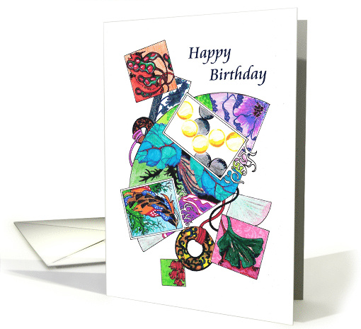 Pieces of Color Colorful Paper Cuttings Birthday card (858300)