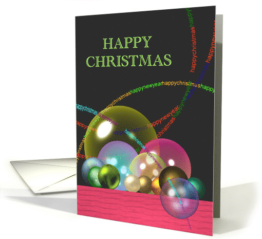 Happy Christmas Colorful Glass Baubles card (858651)
