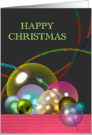 Happy Christmas Colorful Glass Baubles card