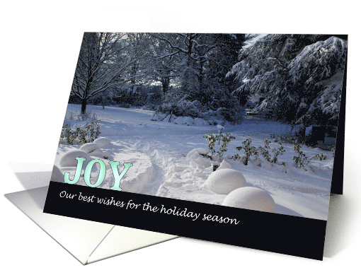 Season's Greetings Snow Covered Lawn and Trees Christmas card (858663)