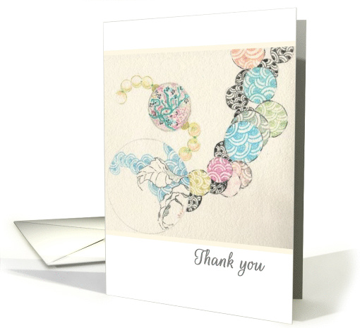 Thank You Patterned Spheres In Soft Color Tones Sympathy card (859024)