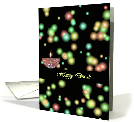Festival of Lights Diwali Lit Oil Lamp card (859727)
