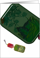 Painted Glass Asian Art Blank card