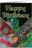 Birthday Soiree Lace Colored Lacework On Black card