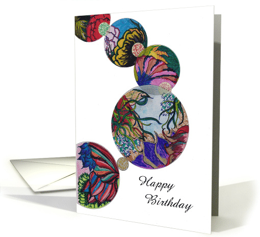 Birthday Painted Glass Beads card (863375)