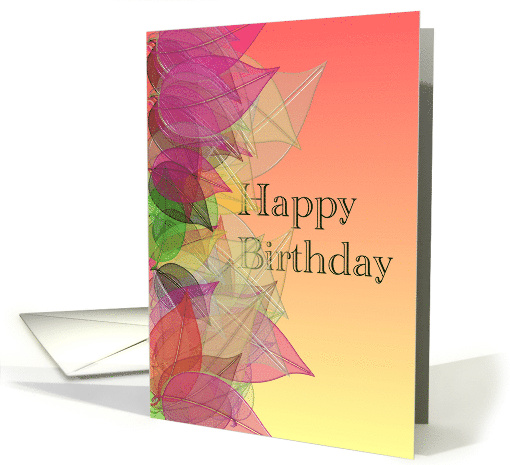 Fall Birthday Colorful Autumn Leaves card (863733)