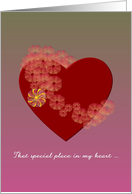 Valentine’s Day Red Heart and Flowers card