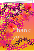 Thank You for the Gift Colorful Florals in Yellow Pink Orange Purple card