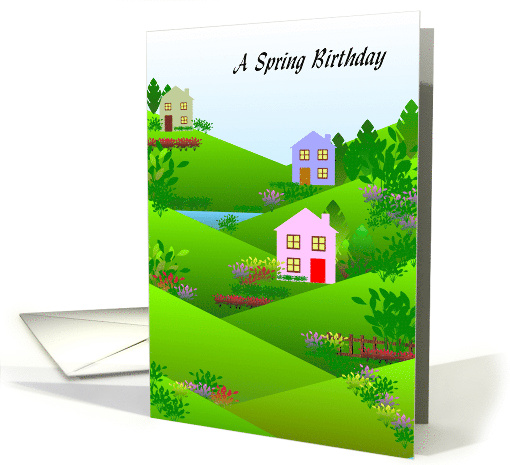 Spring Birthday Countryside in Green card (866204)