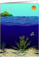 In The Sky And Under The Sea Blank card