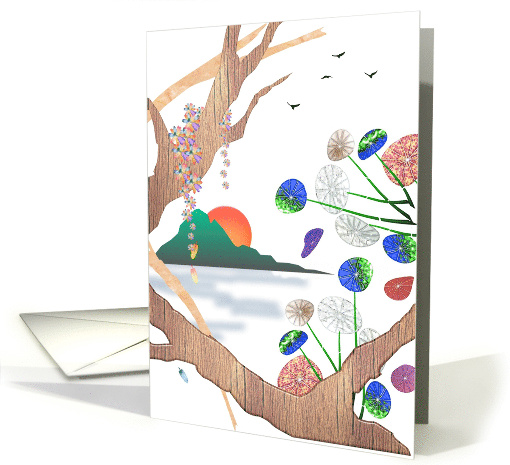 Tree Tops Abstract Art Blank card (869588)