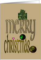 Christmas Present And Baubles card