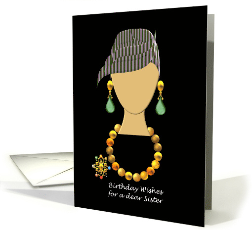 Birthday For Sister Semi-Precious Jewelry On A Mannequin card (871675)