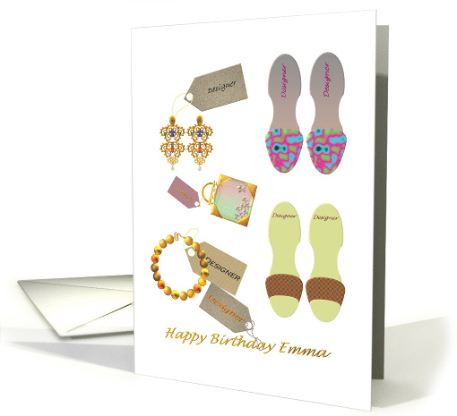 Birthday For Emma Accessories And Slippers Designer Of Course card