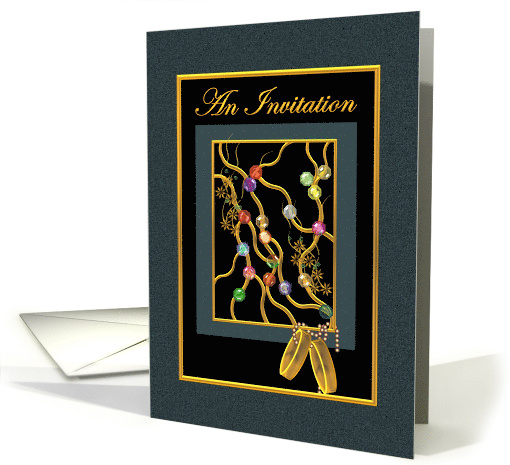 Wedding Invitation Wedding Rings And Jewelled Lattice card (875306)