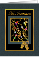 Wedding Invitation Wedding Rings And Jewelled Lattice card