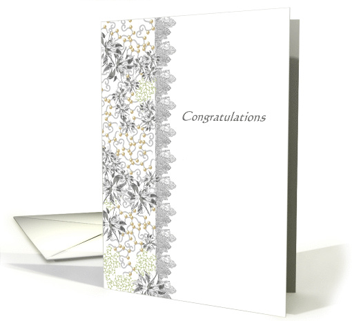 Congratulations Wedding Pearls on Lace card (875432)