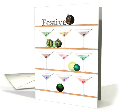 Christmas Baubles and Martinis card (875688)