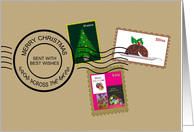 Christmas From Across The Miles Stamped With Best Wishes card
