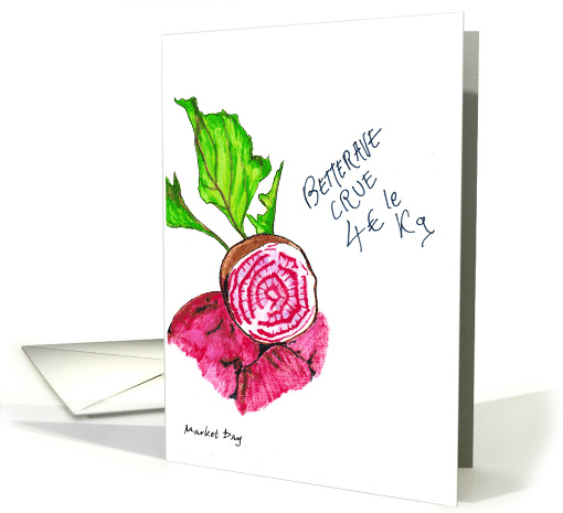 Hand Drawn Raw Beetroot Vegetable card (875923)