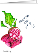 Hand Drawn Raw Beetroot Vegetable card