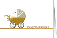 Congratulations New Baby Accessorized Baby Buggy card