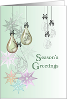Season’s Greetings Decorative Glass Droplets card