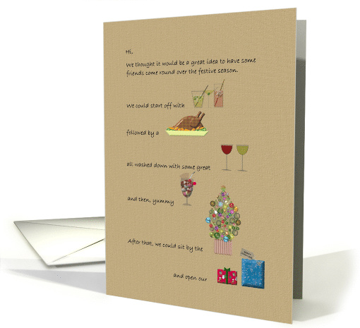 Invitation Christmas Holiday Party Invitation Message With Icons card