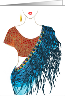 Elegant Indian Sari Fashion Blank card
