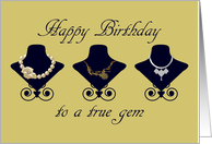 Birthday Necklaces in Pearls Gold and Silver card