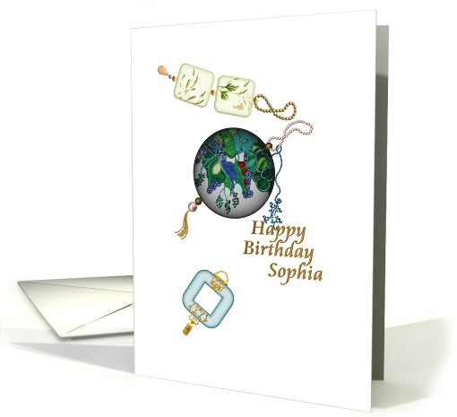 Birthday For Sophia Crystal And Glass Charms card (879622)