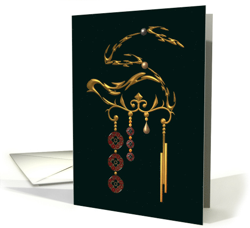 Gold and Enamel Brooch Fashion Blank card (879990)