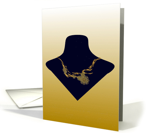 Adorn Gold Sculptured Necklace Fashion Blank card (881327)
