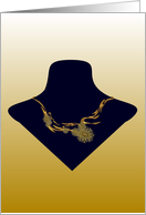 Adorn Gold Sculptured Necklace Fashion Blank card