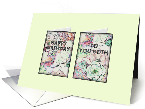Birthday For Twin Girls Two Colorful Floral Cards in One card (882017)