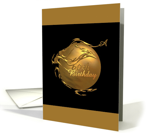Golden Elegance 60th Birthday card (882122)