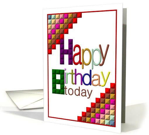 8th Birthday Colorful Squares card (883184)