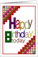 8th Birthday Colorful Squares card